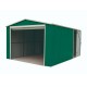 Garaje metálico con puerta enrollable verde Essex Gardiun 20m2