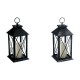 Farol portavelas LED de poliestireno a pilas 3xAA/LR03 14x14x28cm