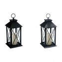 Farol portavelas LED de poliestireno a pilas 3xAA/LR03 14x14x28cm