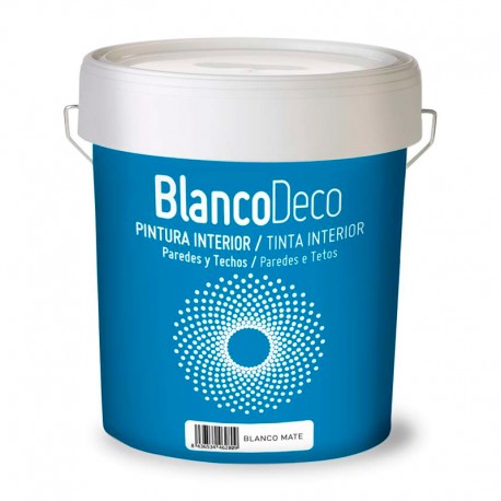 Pintura plástica blanca mate para interior 15kg