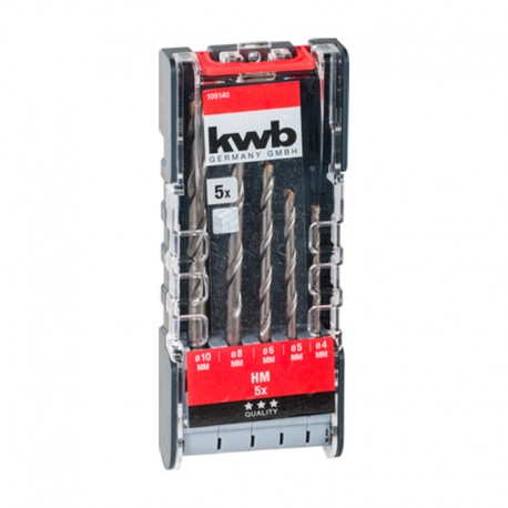 Set de 5 brocas 4/5/6/8/10mm para piedra/hormigón KWB