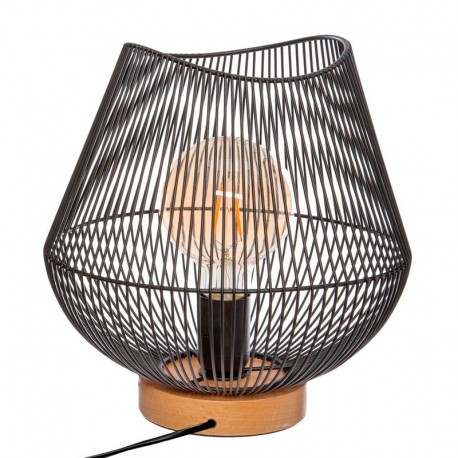 Lámpara de sobremesa de metal/madera E27 40W Jena