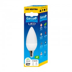 Bombilla vela LED E14 5W 400lm 3000K 220°