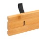 Perchero de pared de bambú con 6 ganchos deslizantes 60x7,8x4,4cm