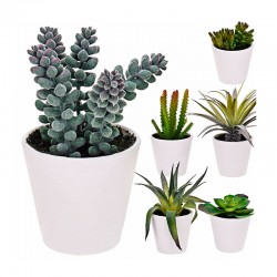 Planta artificial de polipropileno en maceta blanca 7,5x15cm