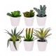 Planta artificial de polipropileno en maceta blanca 7,5x15cm