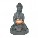Figura solar Buda con flor de loto
