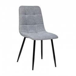 Silla de comedor de tela gris Sirac