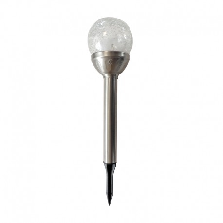 Baliza solar LED redonda plata 8x34cm