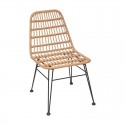 Silla de acero y ratán sintético Lambada