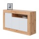Aparador de melamina roble nodi/blanco artik con 3 puertas Nodi