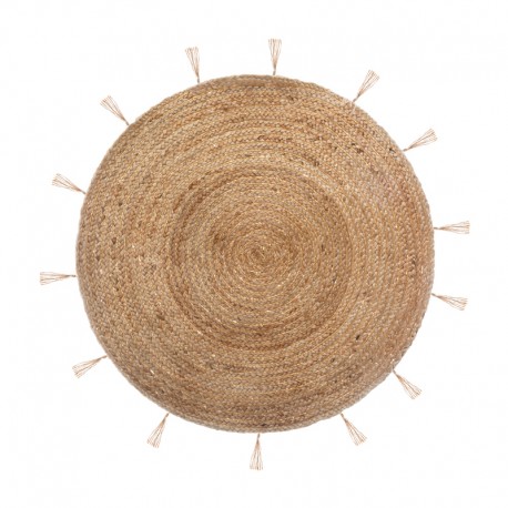 Alfombra de yute vegetal/poliéster beige Cosy