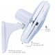 Ventilador de pared con mando 50W 43cm