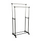 Perchero extensible doble de acero/PVC negro