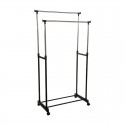 Perchero extensible doble de acero/PVC negro