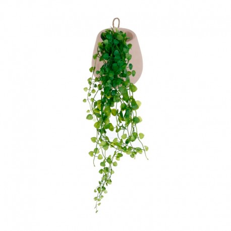 Planta colgante artificial de polietileno en maceta de cemento 14x12x13cm