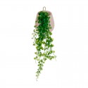 Planta colgante artificial de polietileno en maceta de cemento 14x12x13cm