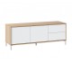 Mueble de TV 2 puertas y 2 cajones blanco/roble Urban Plus