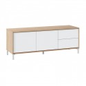 Mueble de TV 2 puertas y 2 cajones blanco/roble Urban Plus