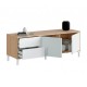 Mueble de TV 2 puertas y 2 cajones blanco/roble Urban Plus