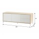 Mueble de TV 2 puertas y 2 cajones blanco/roble Urban Plus