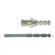 Set cubo de tacos 5x25-6x30-8x40-10x50mm + 4 brocas 5-6-8-10mm 530uds. Conmetall