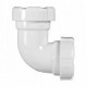 Codo de PVC blanco para tubos lisos 1 1/2"x40mm
