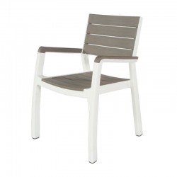 Sillón de polipropileno efecto madera blanco/capuchino Harmony