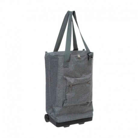 Carro bolsa de compra plegable gris 30L