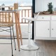 Taburete de cocina regulable con respaldo blanco
