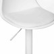 Taburete de cocina regulable con respaldo blanco