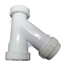 Sifón "Y" vertical de plástico ABS blanco 1 1/2"