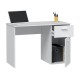 Mesa de escritorio blanca 1 cajón + 1 puerta 108x50x73cm