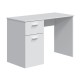 Mesa de escritorio blanca 1 cajón + 1 puerta 108x50x73cm