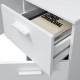 Mesa de escritorio blanca 1 cajón + 1 puerta 108x50x73cm