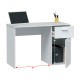 Mesa de escritorio blanca 1 cajón + 1 puerta 108x50x73cm