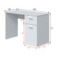 Mesa de escritorio blanca 1 cajón + 1 puerta 108x50x73cm
