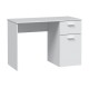 Mesa de escritorio blanca 1 cajón + 1 puerta 108x50x73cm