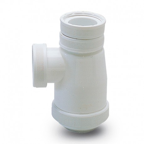 Sifón extensible de polipropileno blanco para lavabo 1 1/2"x40mm