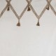 Cortina de algodón beige con pompones de yute 140x260cm