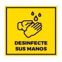 Cartel vinilo de Desinfecte sus Manos 20x20cm