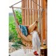 Hamaca con asiento de tela beige colgante