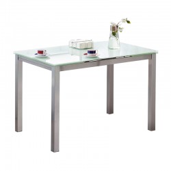 Mesa de cocina de cristal extensible Cameron
