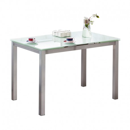 Mesa de cocina de cristal extensible Cameron