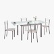 Mesa de cocina de cristal extensible Cameron