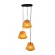 Lámpara de techo colgante natural 3 luces E27 40W Jily
