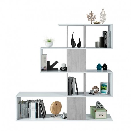 Estantería zig-zag de melamina 4 estantes Elfos