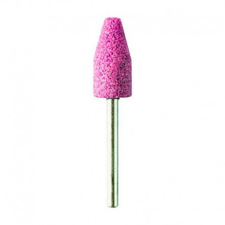 Muela de rubí cilíndrica cónica 10x20mm eje 3mm 2dus.