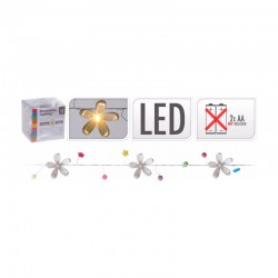 Guirnalda LED flores multicolor 45cm 10uds.
