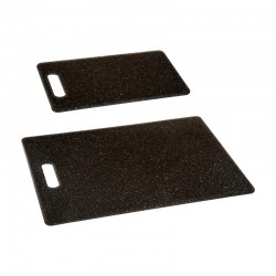 Tabla de cortar de plástico efecto piedra negra 2uds.